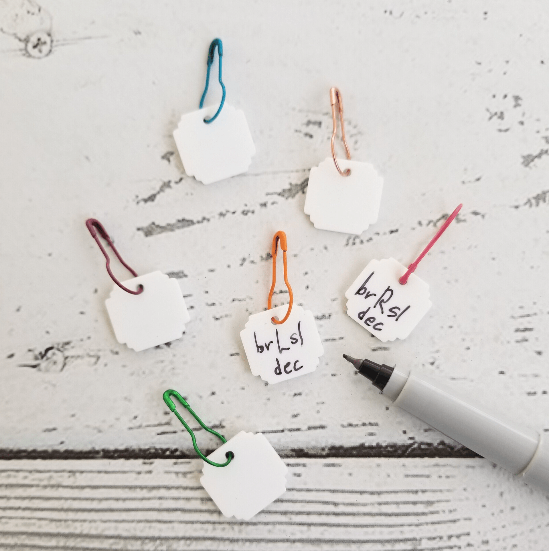 Katrinkles Write On / Wipe Off White Stitch Marker Set Stitch markers