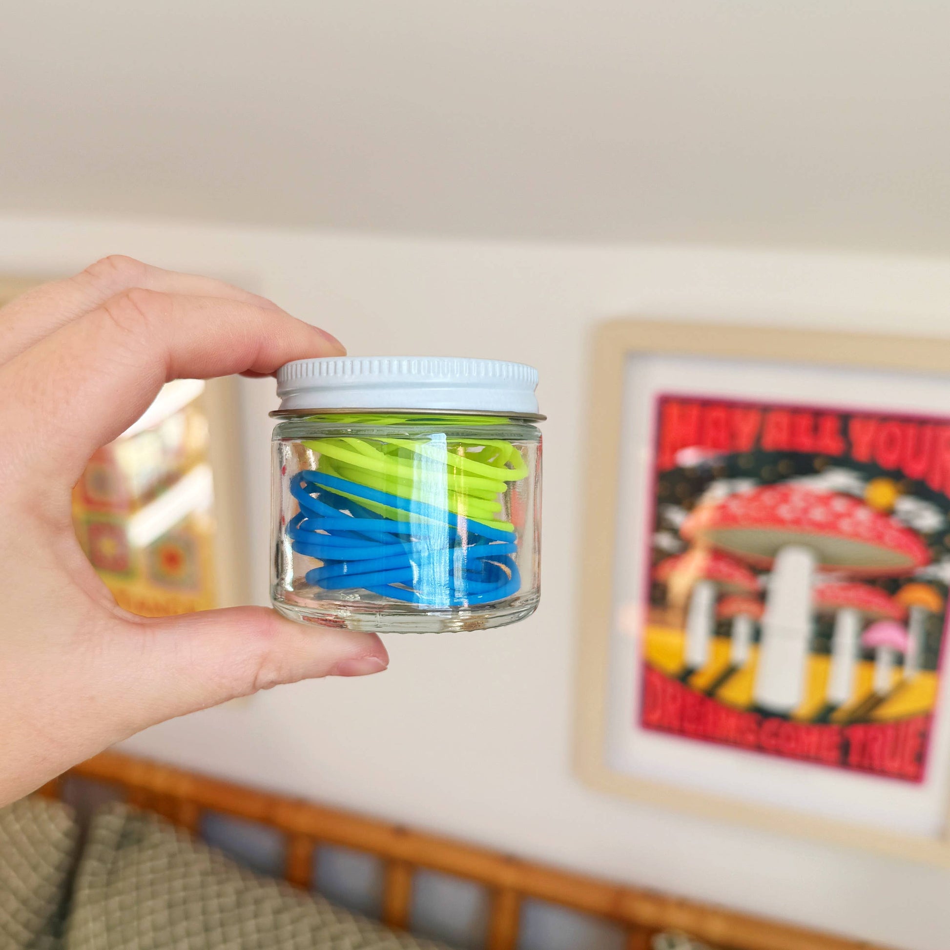 Knit & Gather Highlight & Blue Knitting Stitch Saver Cords - Barber Cords Notions and Tools