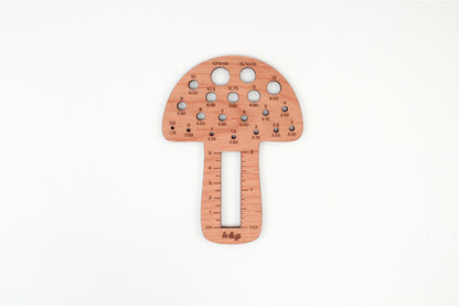 Knit & Gather Mushroom Knitting Needle Gauge Tool Gauge Rulers
