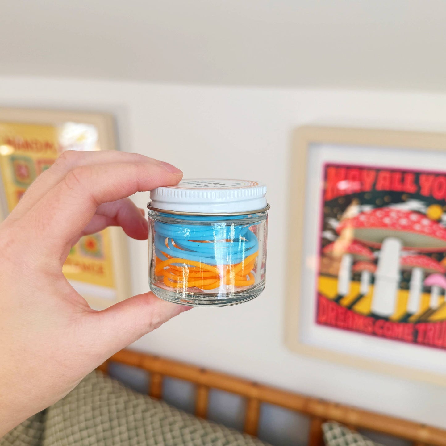 Knit & Gather Sky & Orange Knitting Stitch Saver Cords - Barber Cords Notions and Tools