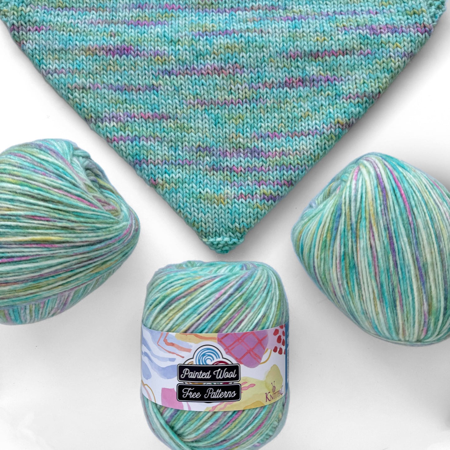 KnitPal Aquamarine Painted Wool Yarn - DK Weight Yarn