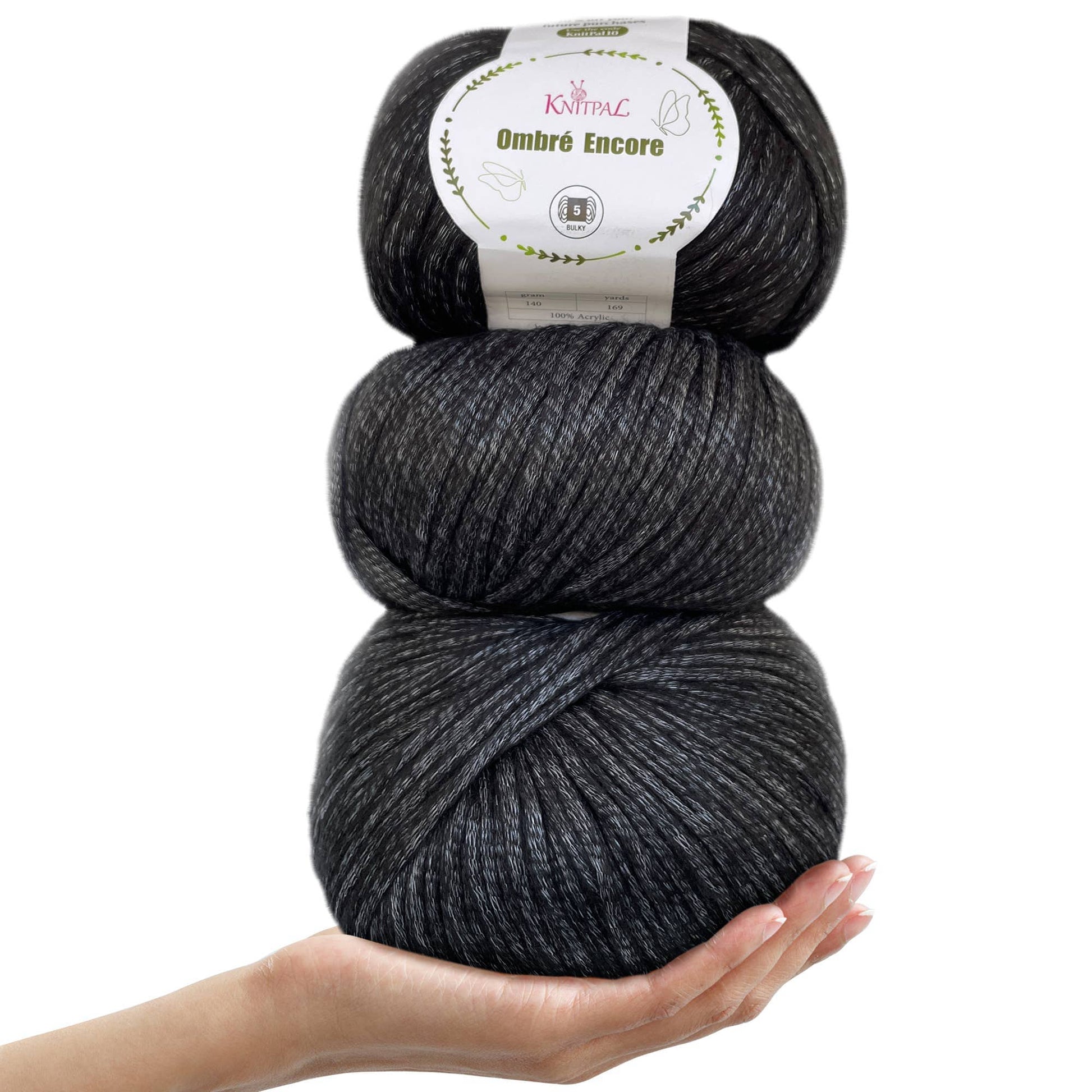 KnitPal Black Jade Ombré Encore - #5 Bulky Variegated Yarn Yarn