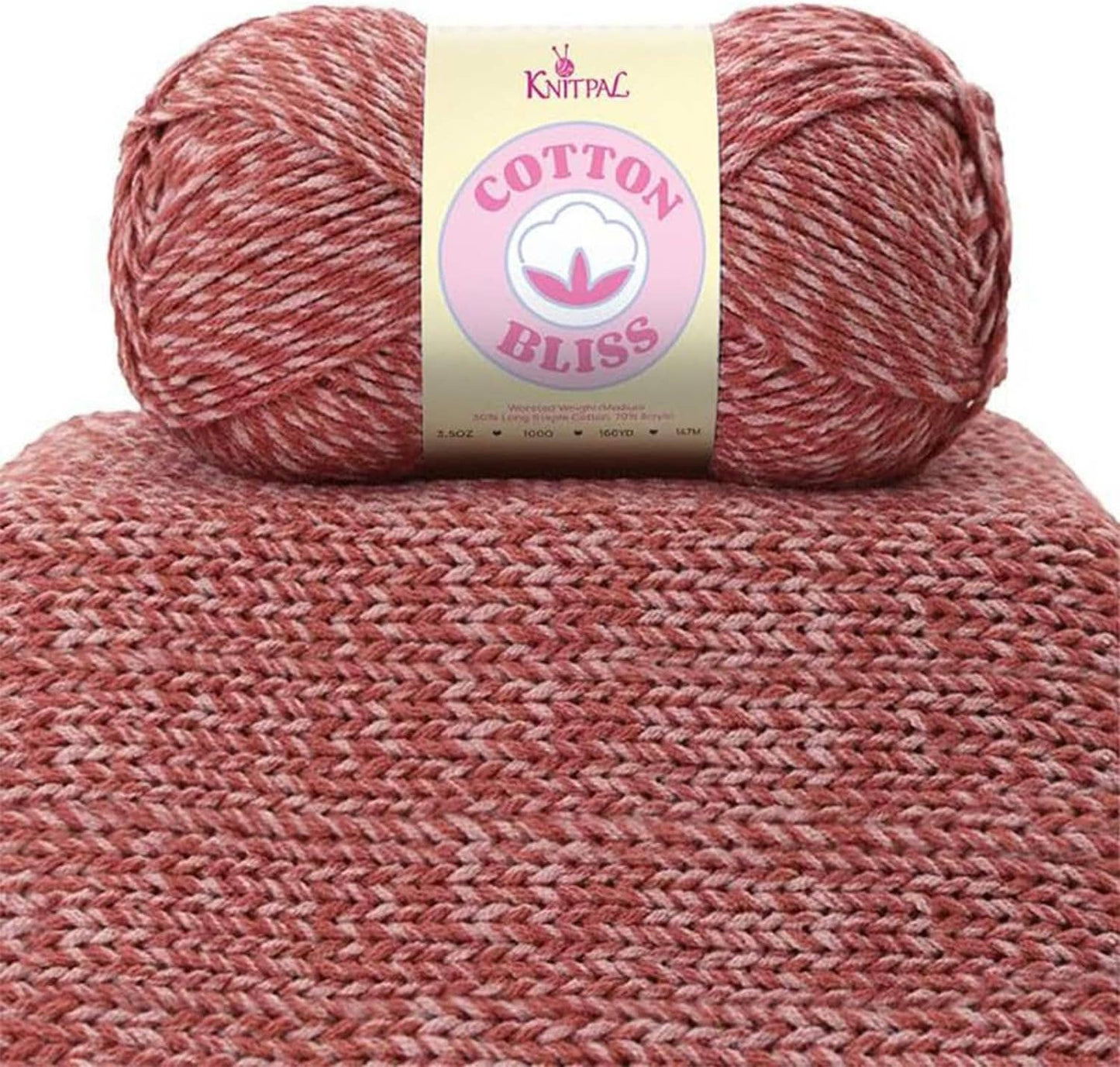 KnitPal Cherry Velvet Cotton Bliss Milky Soft Yarn - #4 Worsted Weight Yarn