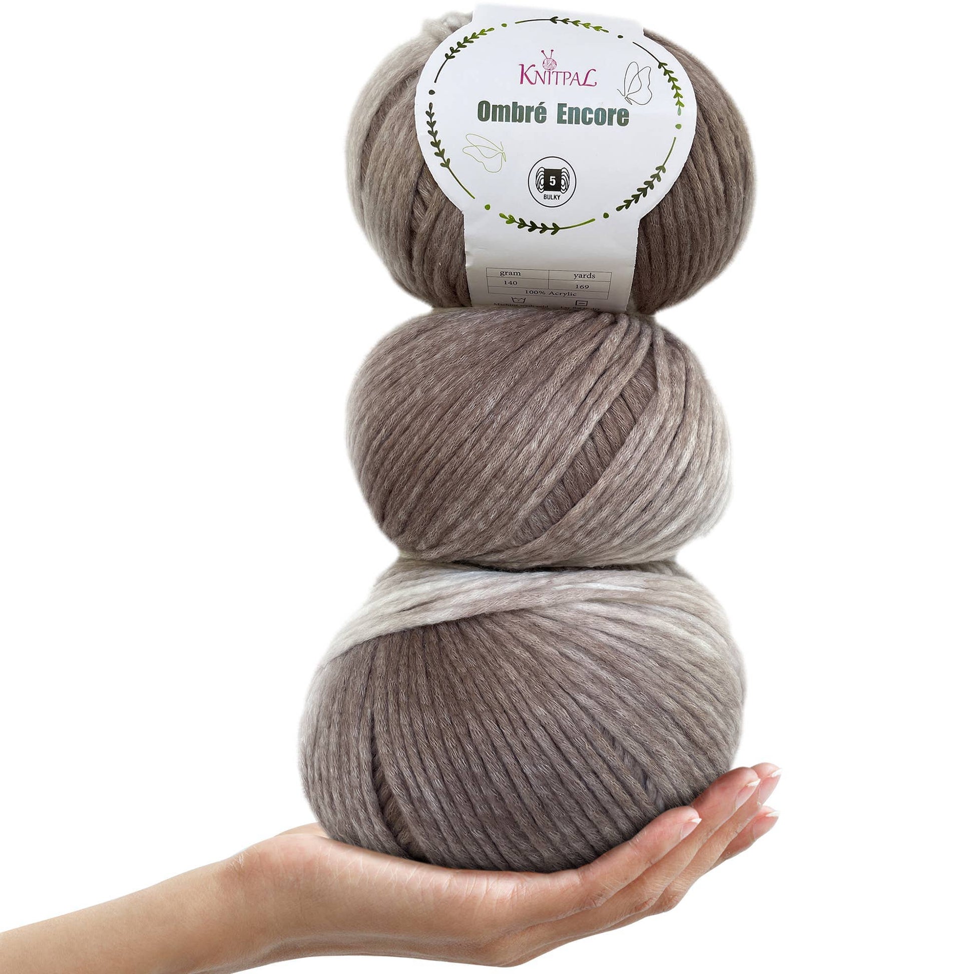 KnitPal Coffee Cream Ombré Encore - #5 Bulky Variegated Yarn Yarn