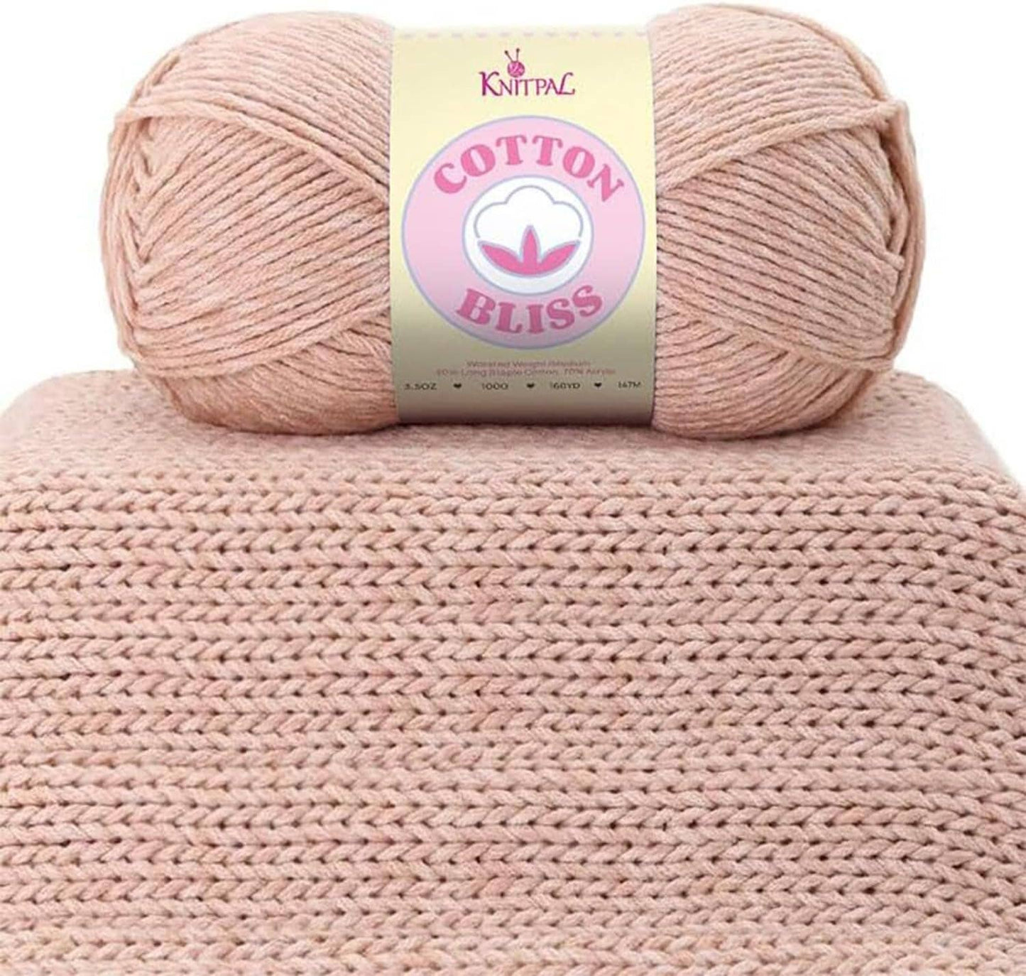 KnitPal Cotton Bliss Milky Soft Yarn - #4 Worsted Weight Yarn