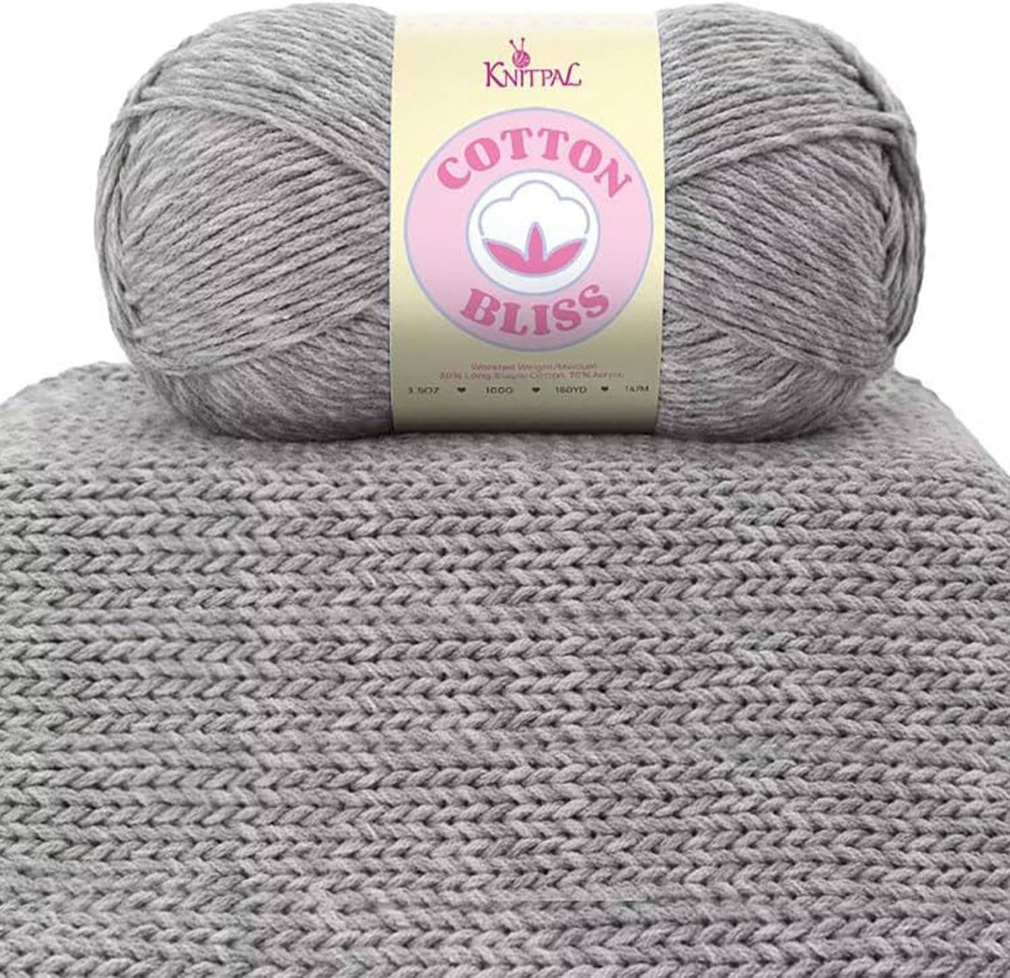 KnitPal Cotton Bliss Milky Soft Yarn - #4 Worsted Weight Yarn