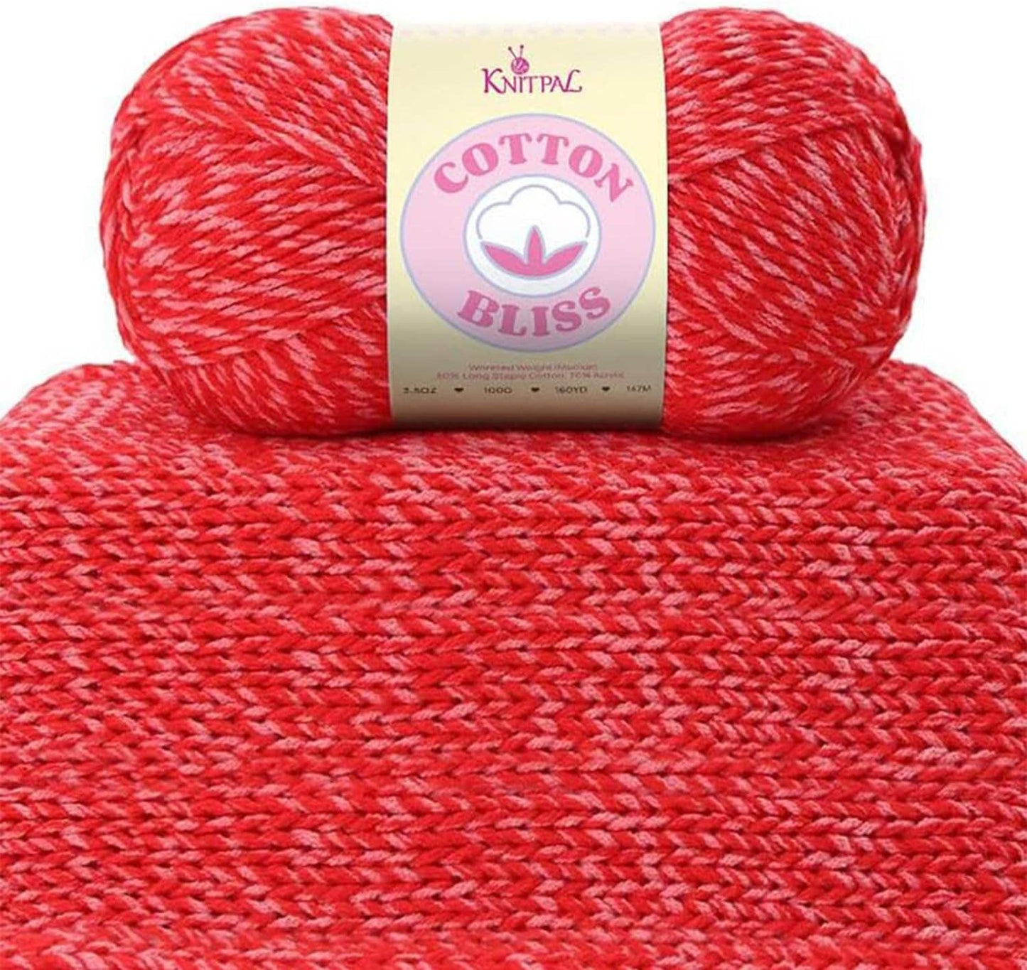 KnitPal Cotton Bliss Milky Soft Yarn - #4 Worsted Weight Yarn