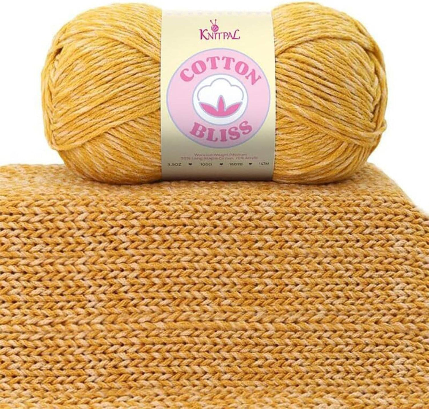 KnitPal Cotton Bliss Milky Soft Yarn - #4 Worsted Weight Yarn