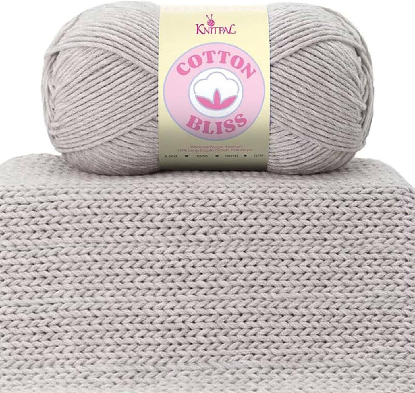 KnitPal Cotton Bliss Milky Soft Yarn - #4 Worsted Weight Yarn