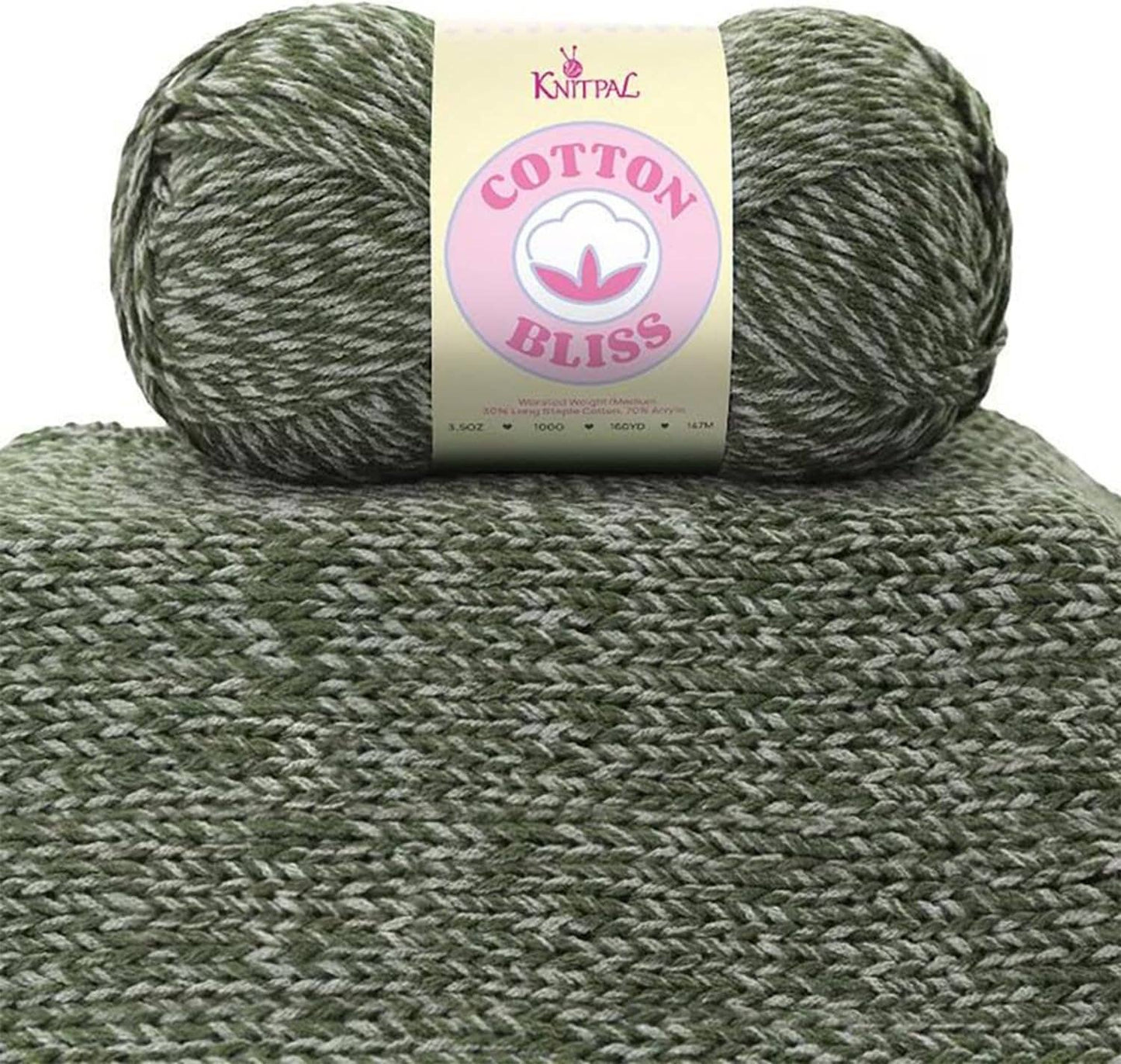 KnitPal Cotton Bliss Milky Soft Yarn - #4 Worsted Weight Yarn