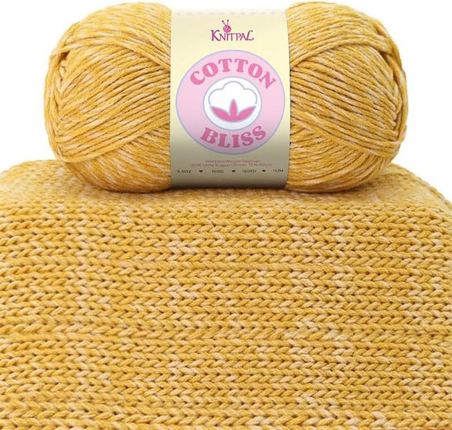 KnitPal Cotton Bliss Milky Soft Yarn - #4 Worsted Weight Yarn