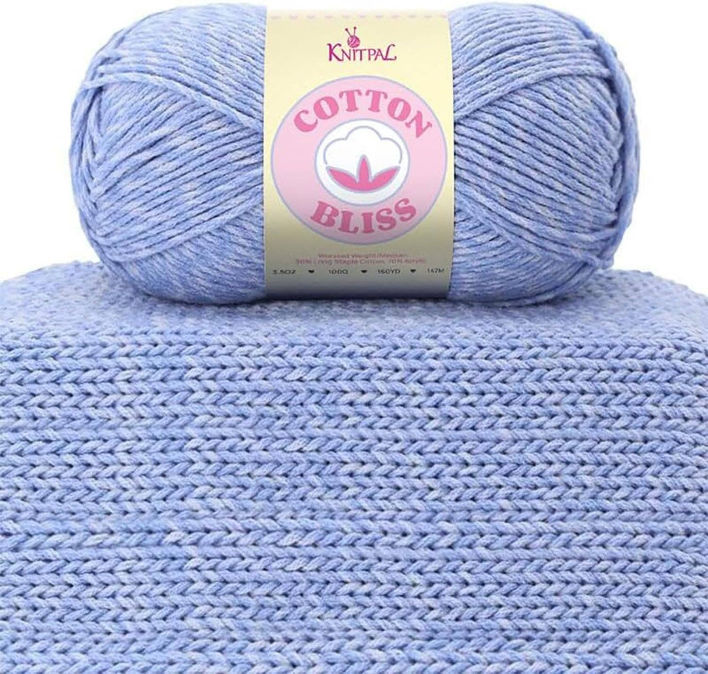 KnitPal Cotton Bliss Milky Soft Yarn - #4 Worsted Weight Yarn