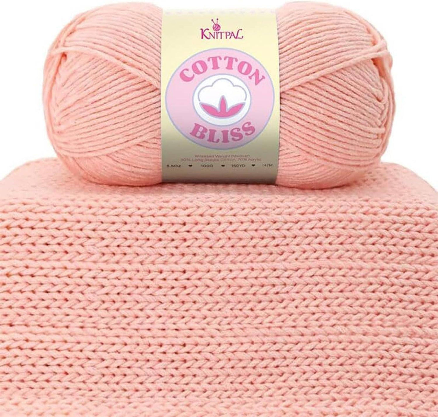 KnitPal Cotton Bliss Milky Soft Yarn - #4 Worsted Weight Yarn