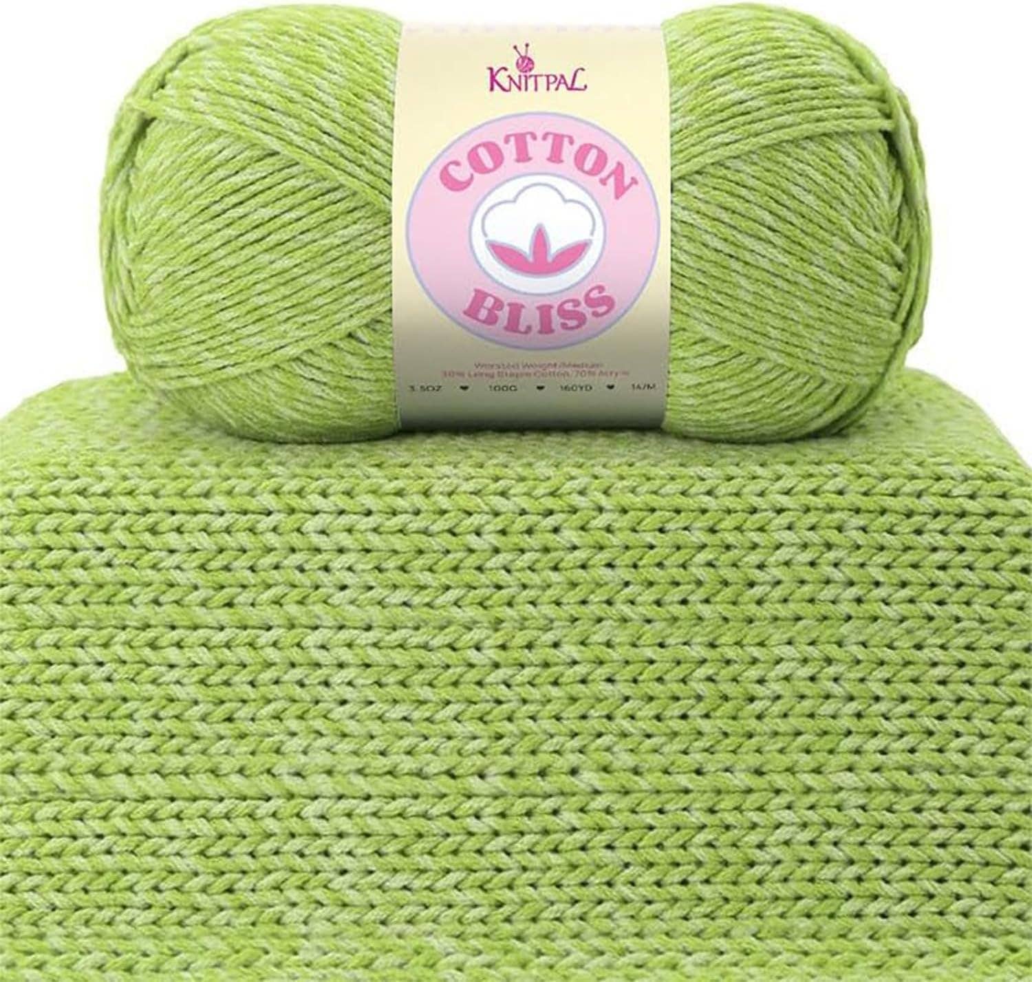 KnitPal Cotton Bliss Milky Soft Yarn - #4 Worsted Weight Yarn