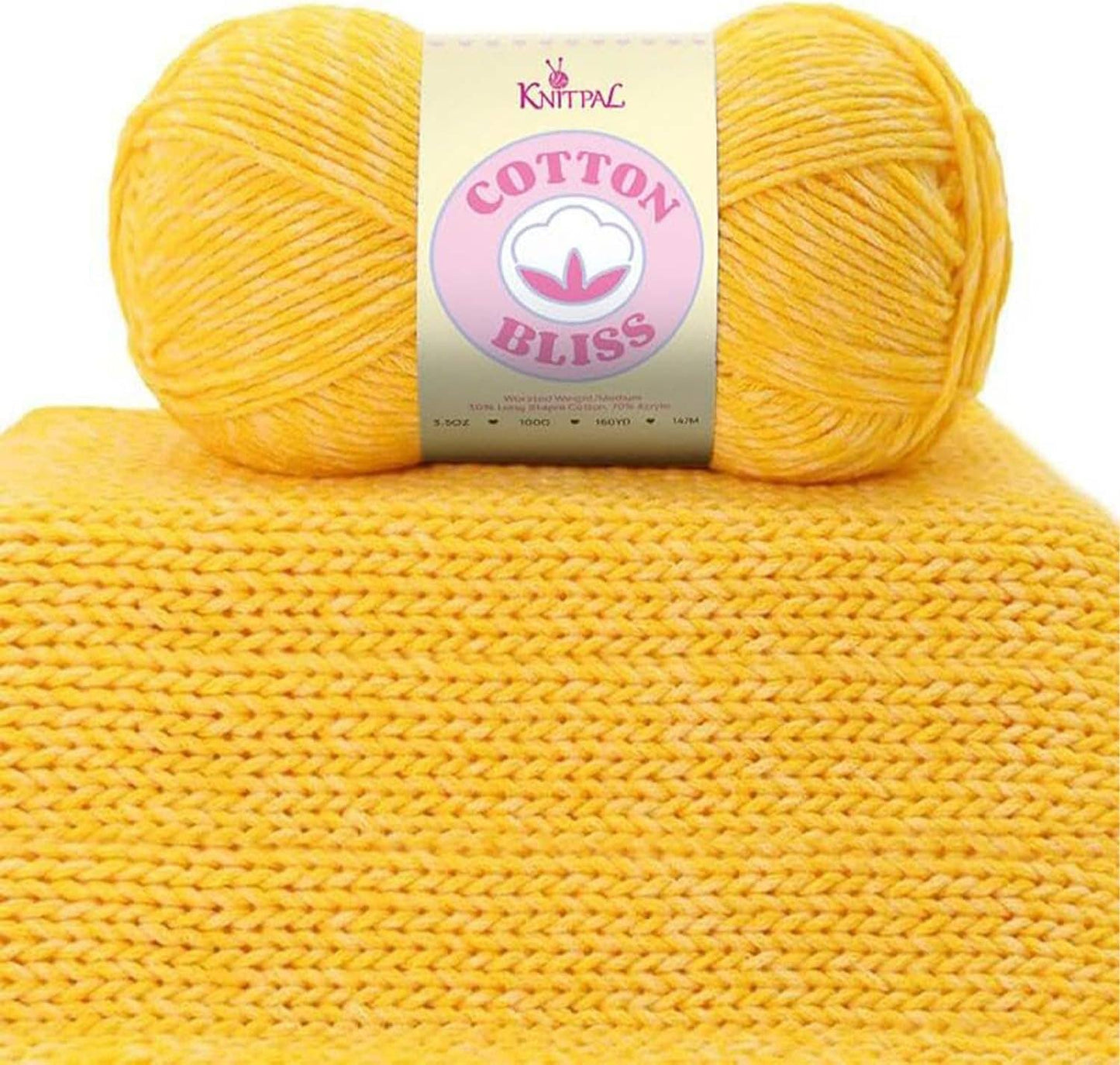 KnitPal Cotton Bliss Milky Soft Yarn - #4 Worsted Weight Yarn