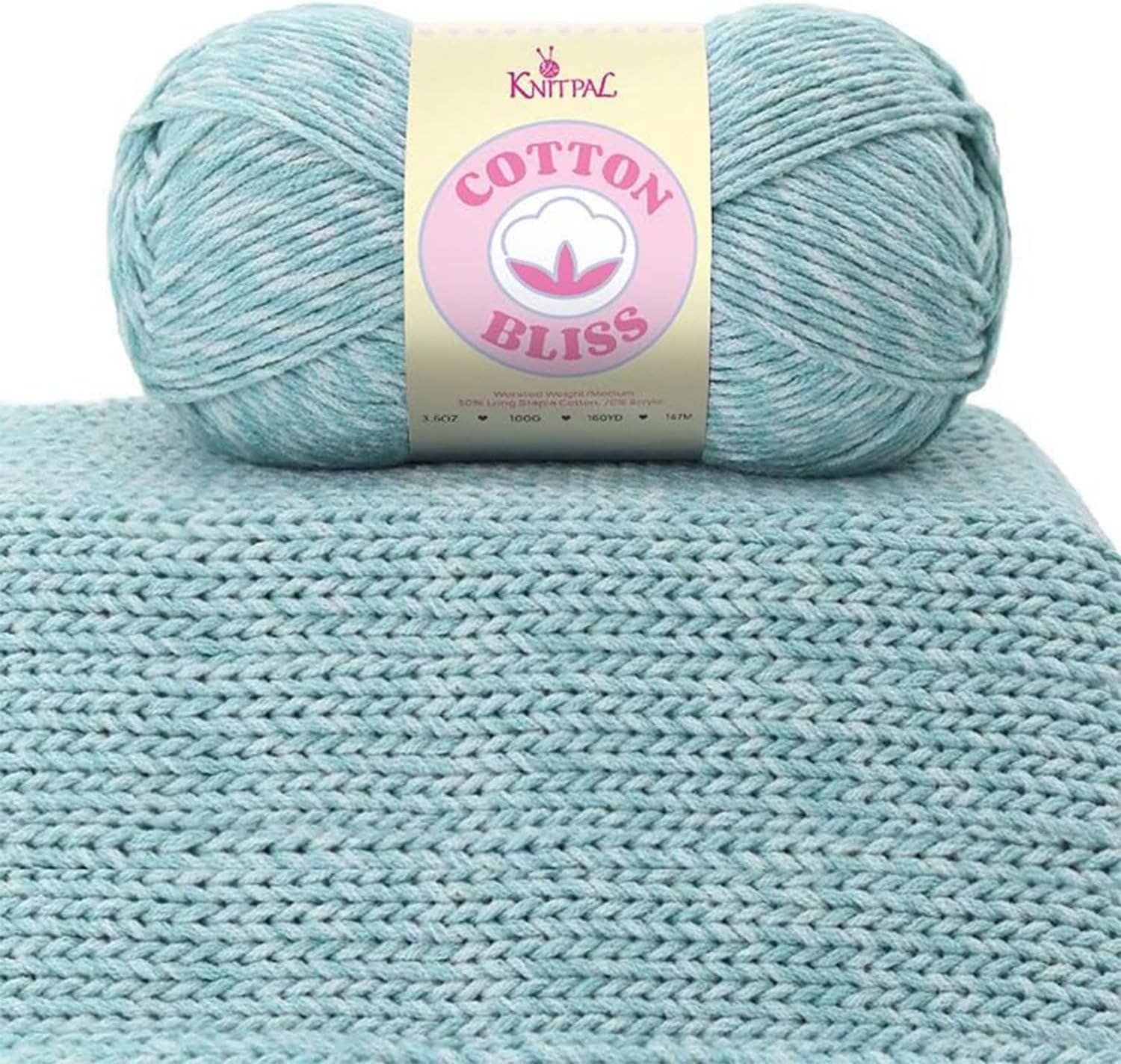 KnitPal Cotton Bliss Milky Soft Yarn - #4 Worsted Weight Yarn