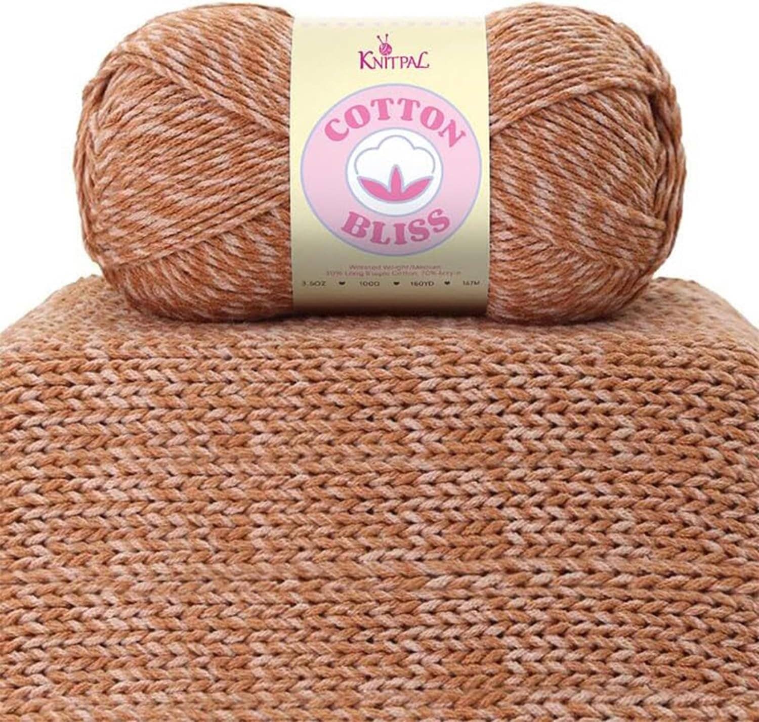 KnitPal Cotton Bliss Milky Soft Yarn - #4 Worsted Weight Yarn