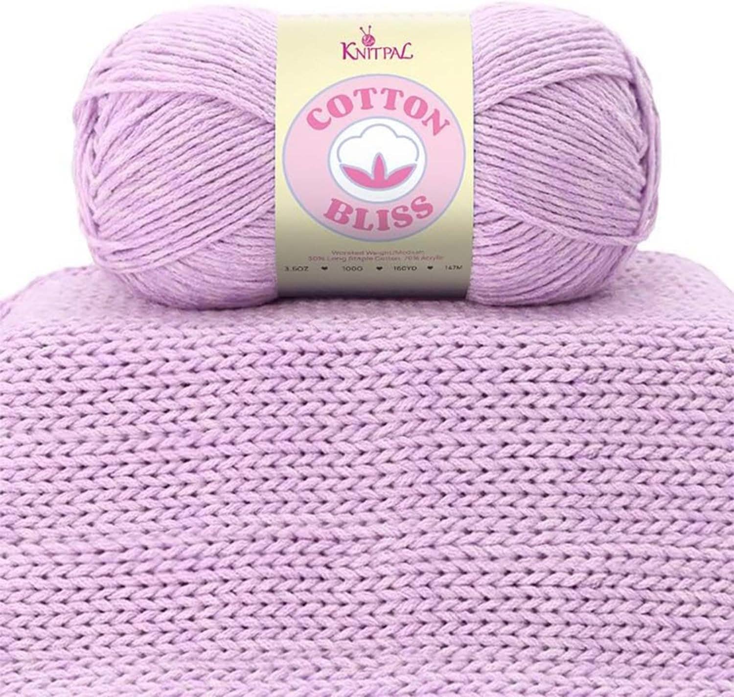 KnitPal Cotton Bliss Milky Soft Yarn - #4 Worsted Weight Yarn