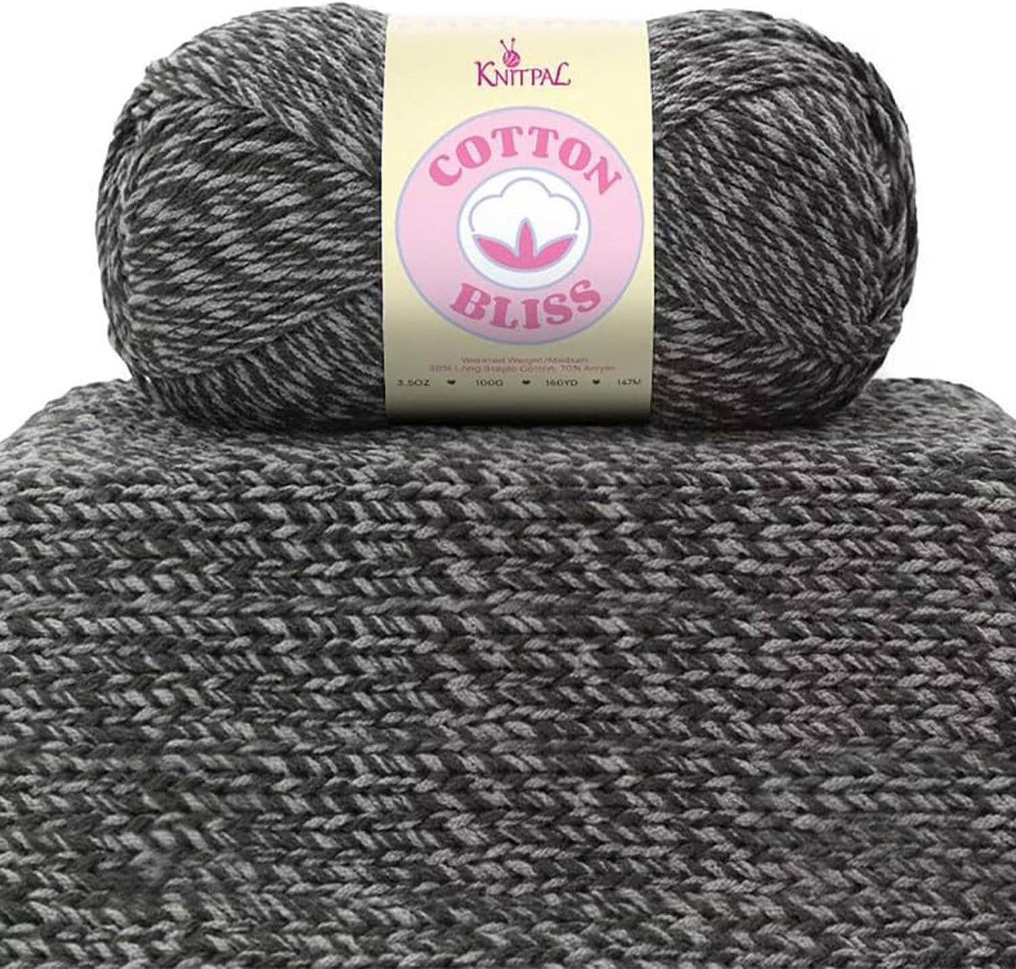 KnitPal Cotton Bliss Milky Soft Yarn - #4 Worsted Weight Yarn