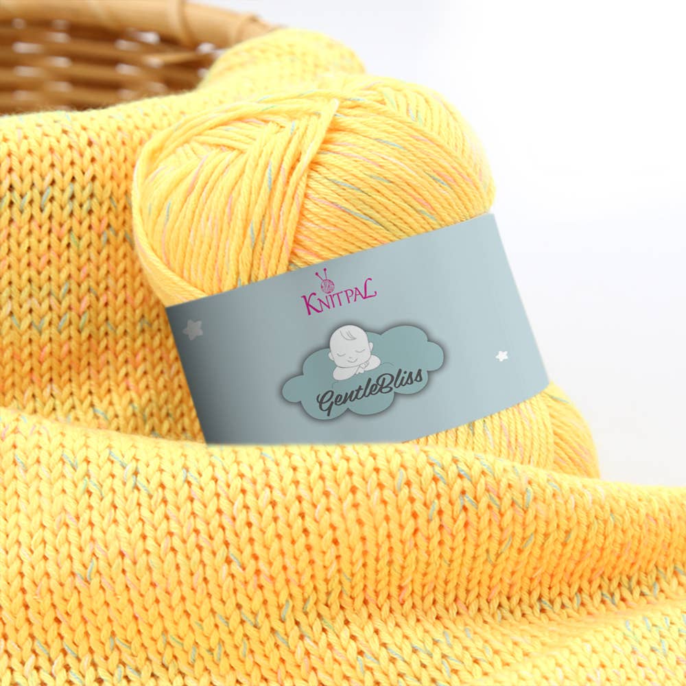 KnitPal Lemon Yellow GentleBliss Baby Yarn (100% Acrylic) - 8 Skeins Yarn