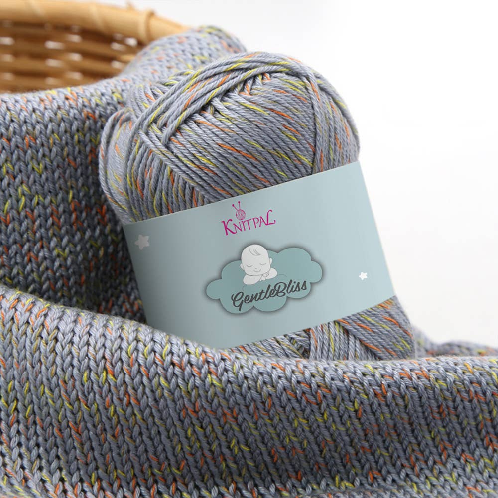 KnitPal Mountain Gray GentleBliss Baby Yarn (100% Acrylic) - 8 Skeins Yarn