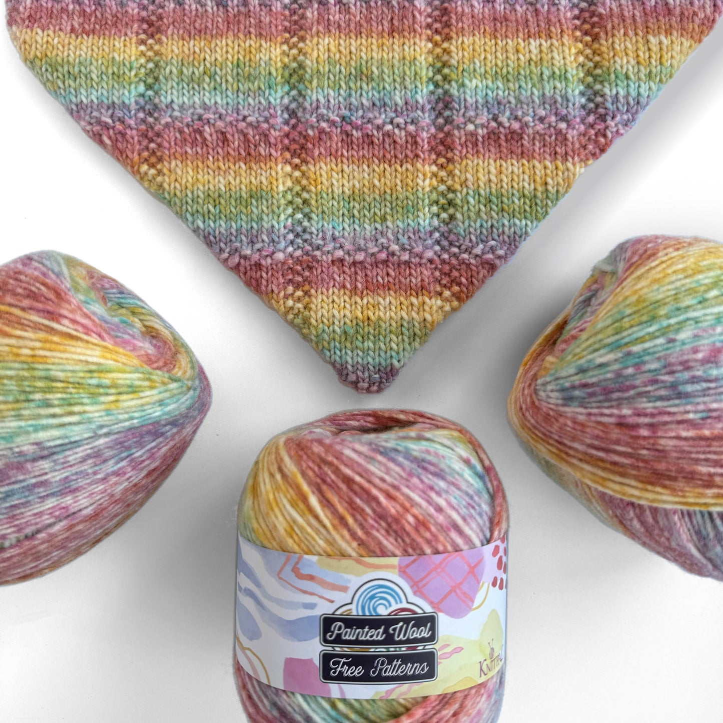 KnitPal Pastel Rainbow Painted Wool Yarn - DK Weight Yarn