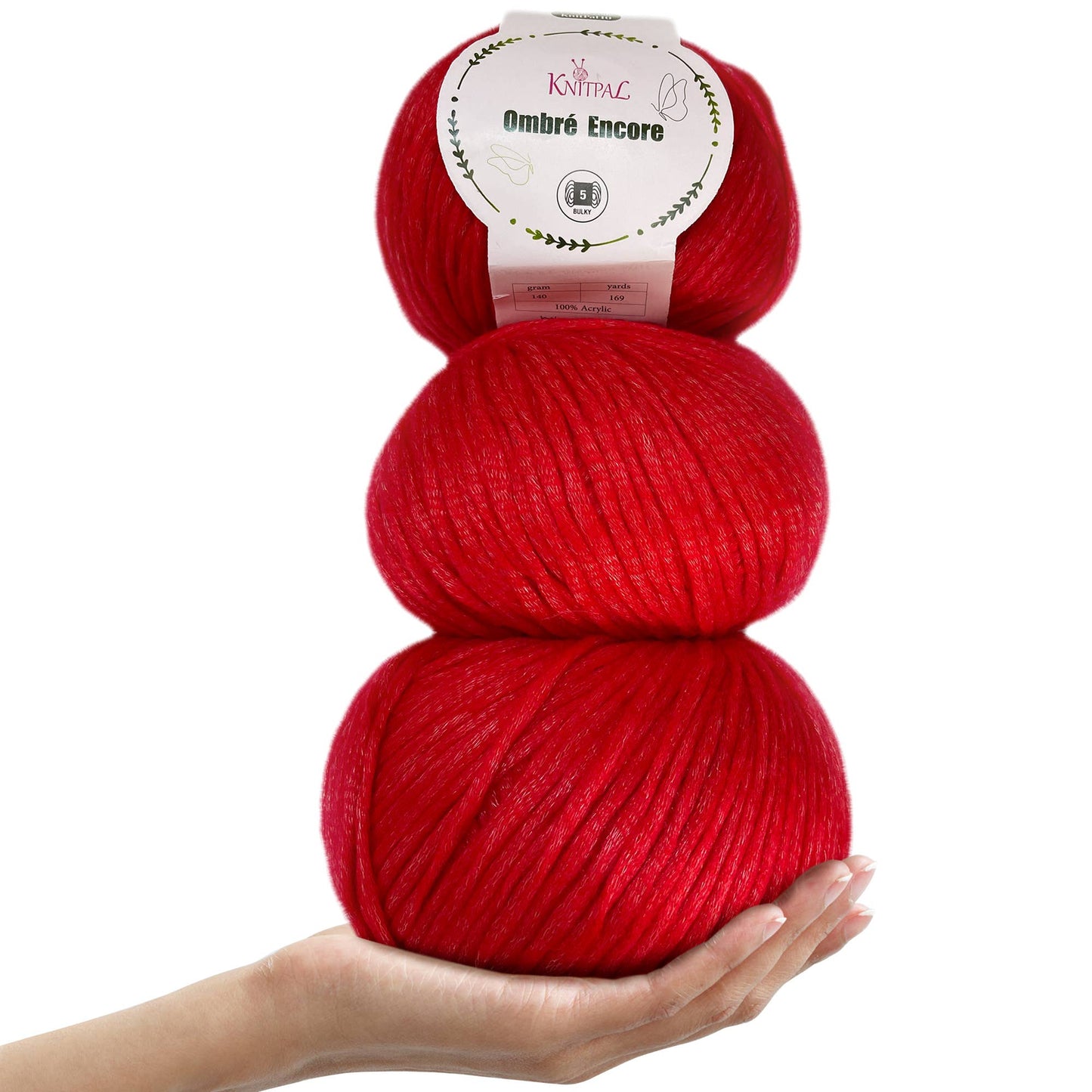 KnitPal Red Apple Ombré Encore - #5 Bulky Variegated Yarn Yarn