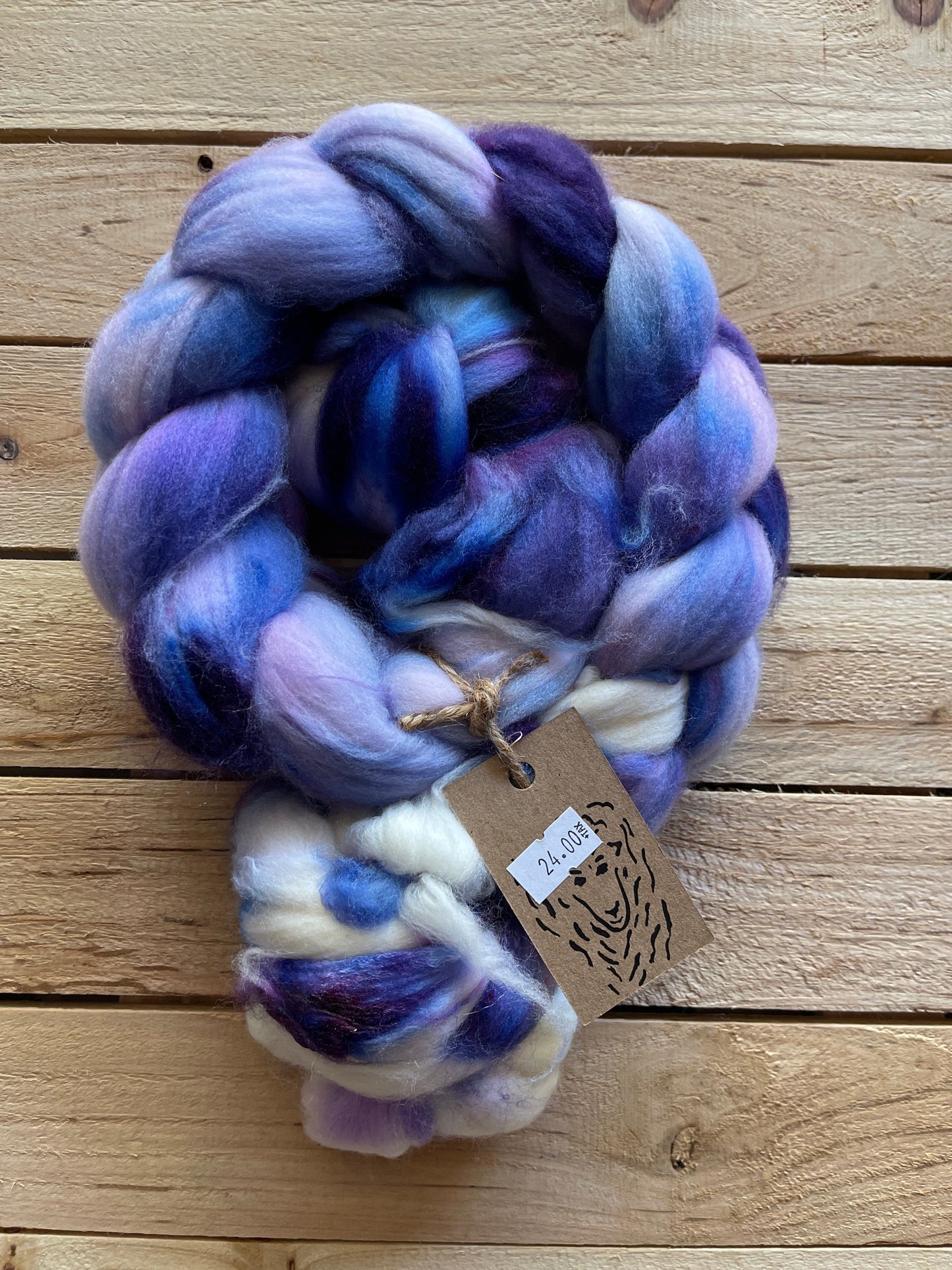 Koigu Wool Designs purple 439 Merino Roving Braids Roving