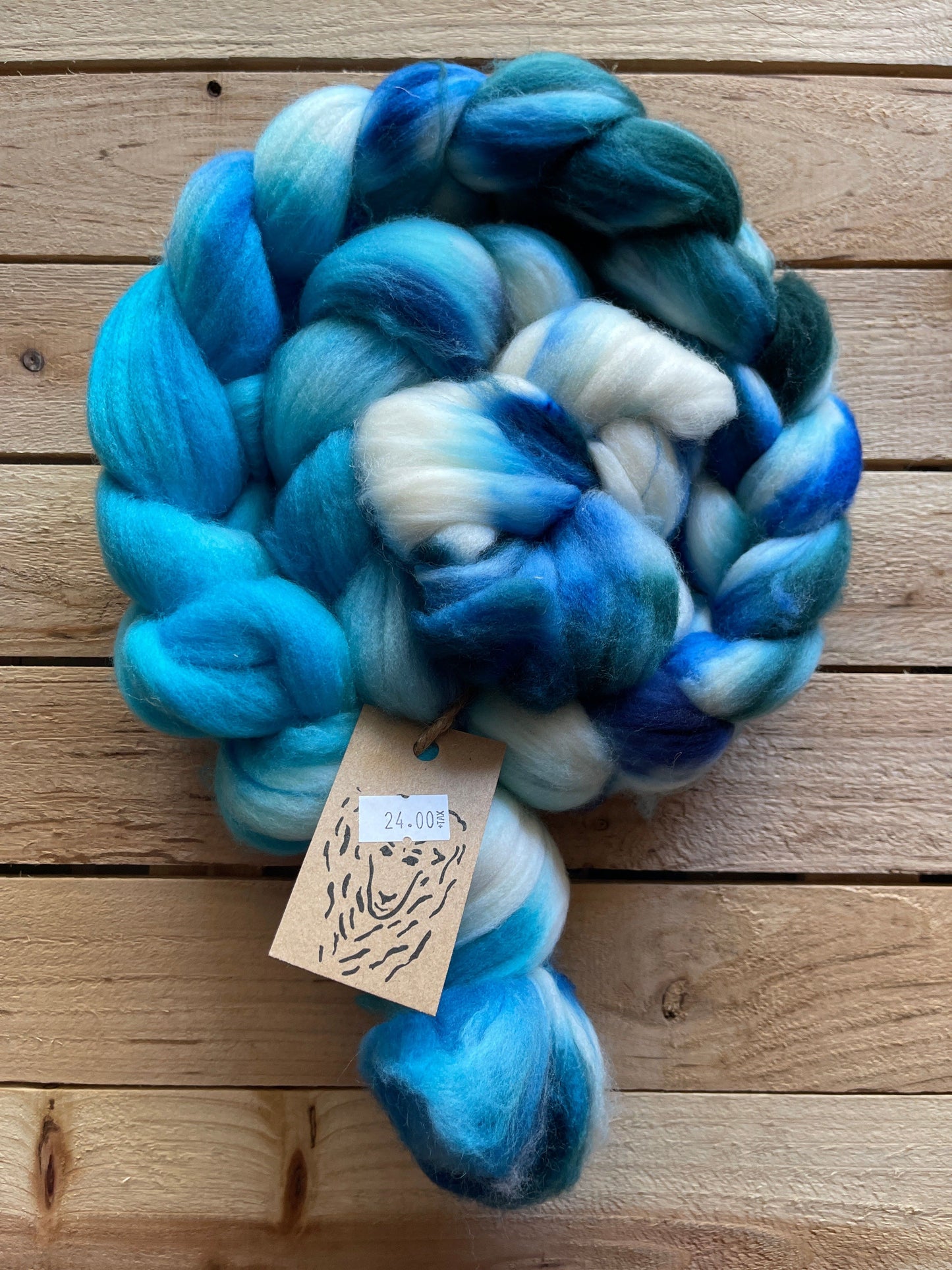 Koigu Wool Designs teal 412 Merino Roving Braids Roving