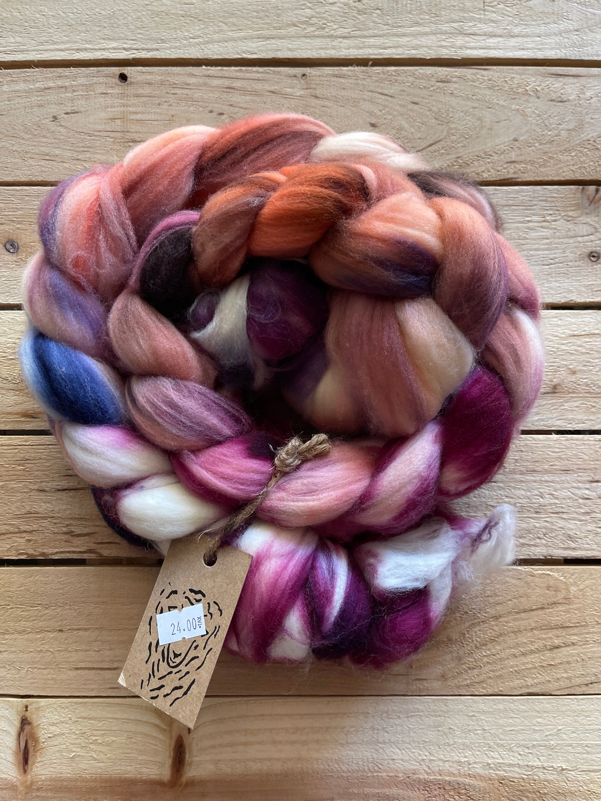 Koigu Wool Designs wine 410 Merino Roving Braids Roving