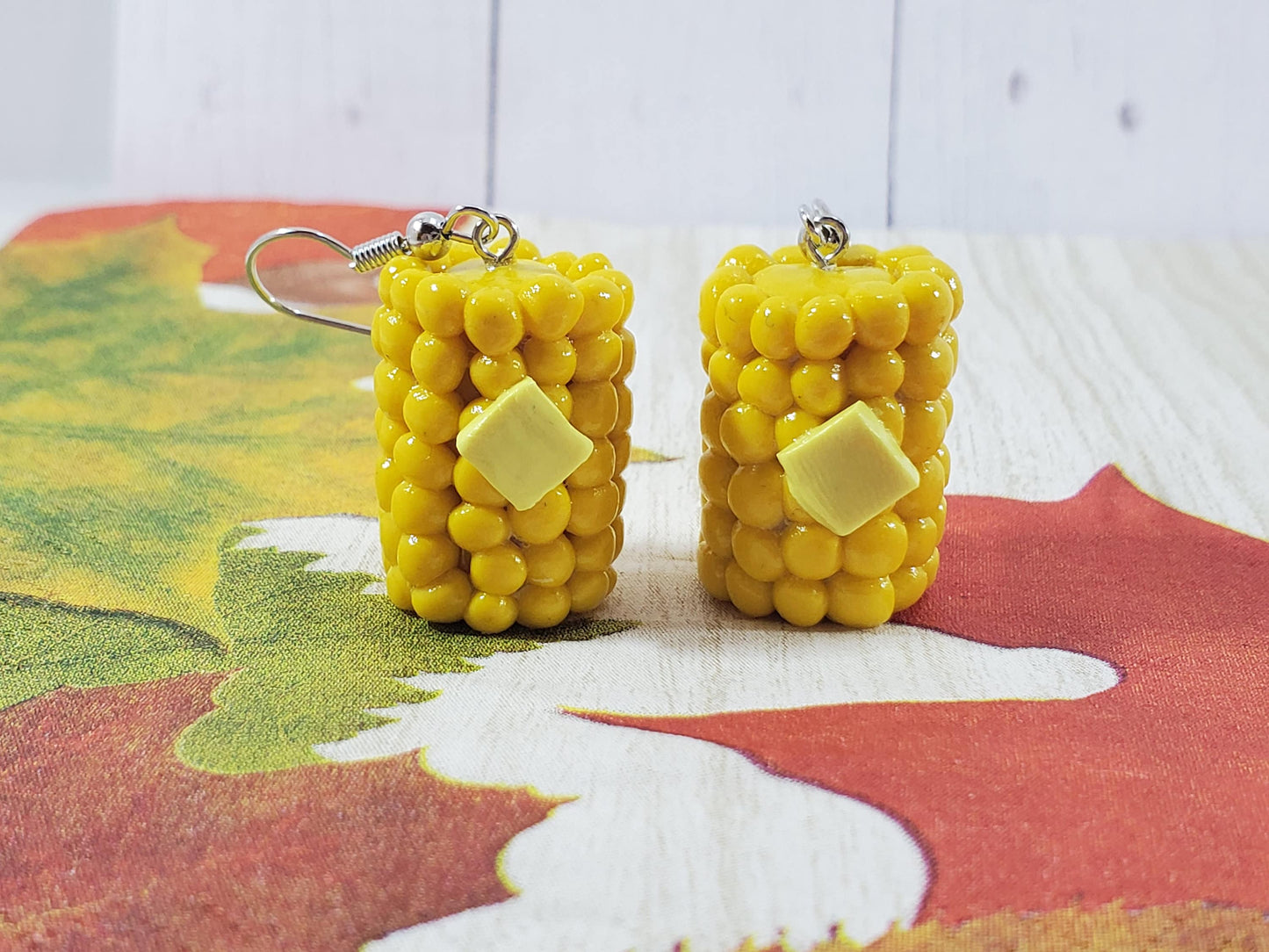 Kris's Kisses Kreations Corn On The Cob Earrings, Thanksgiving Earrings