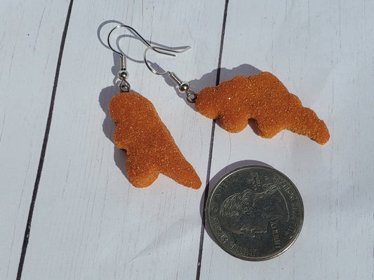 Kris's Kisses Kreations Dino Chicken Nugget Earrings, Dino Nugget Earrings