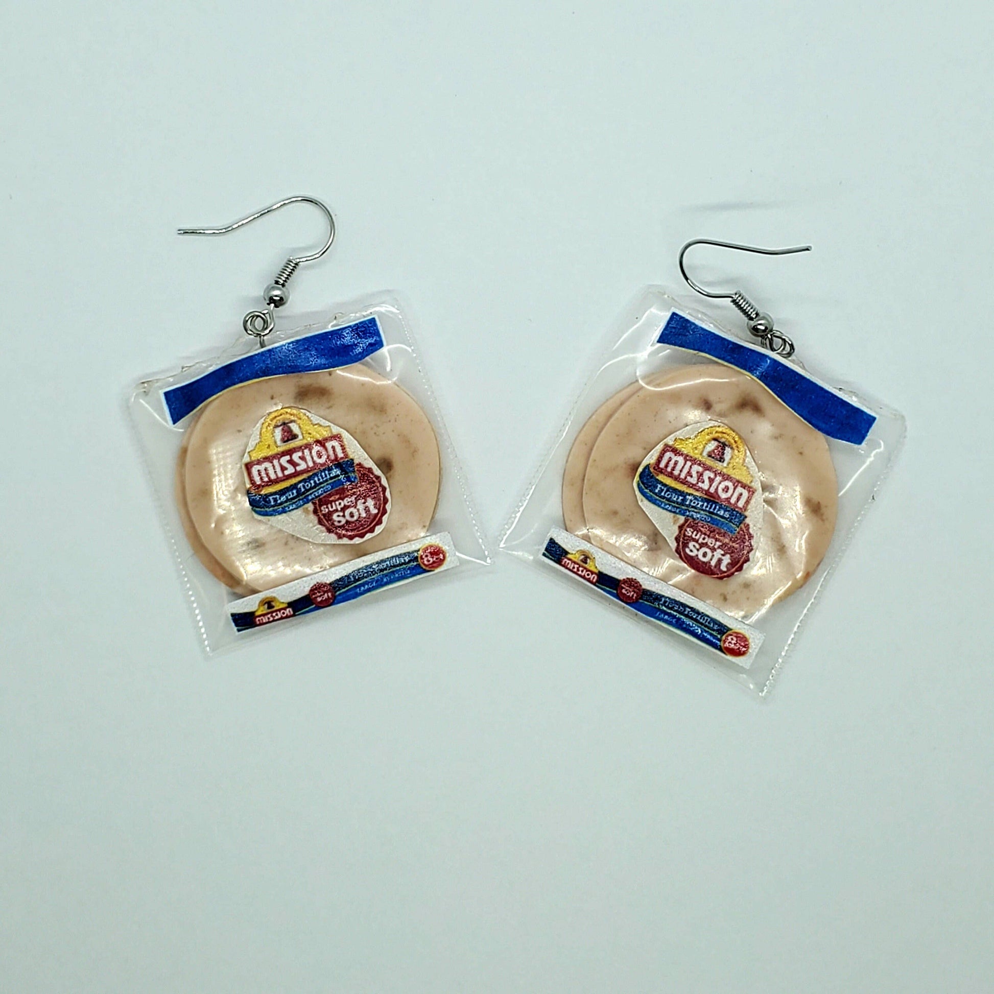 Kris's Kisses Kreations Tortilla Earrings, Taco Earrings, Wrap Earrings