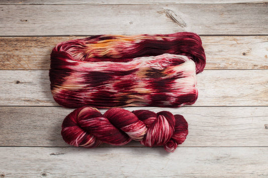 Lauritzen Dyed Fibers Hand Dyed Yarn in Colorway: Warm Heart Yarn
