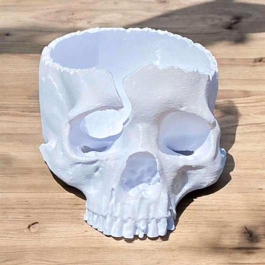 Loops And Layers White Gothic Skull Yarn Holder - 3D Printed