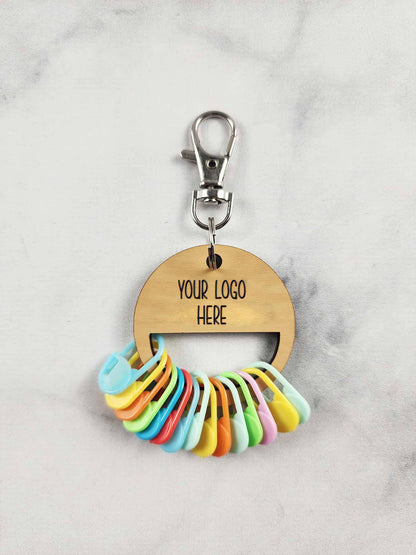 Loops & Bee Just one more row Stitch Marker Holder Keychain