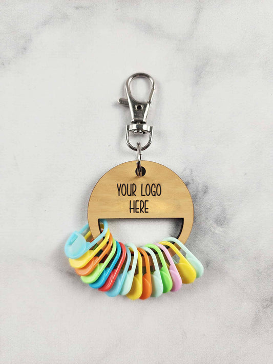 Loops & Bee Just one more row Stitch Marker Holder Keychain