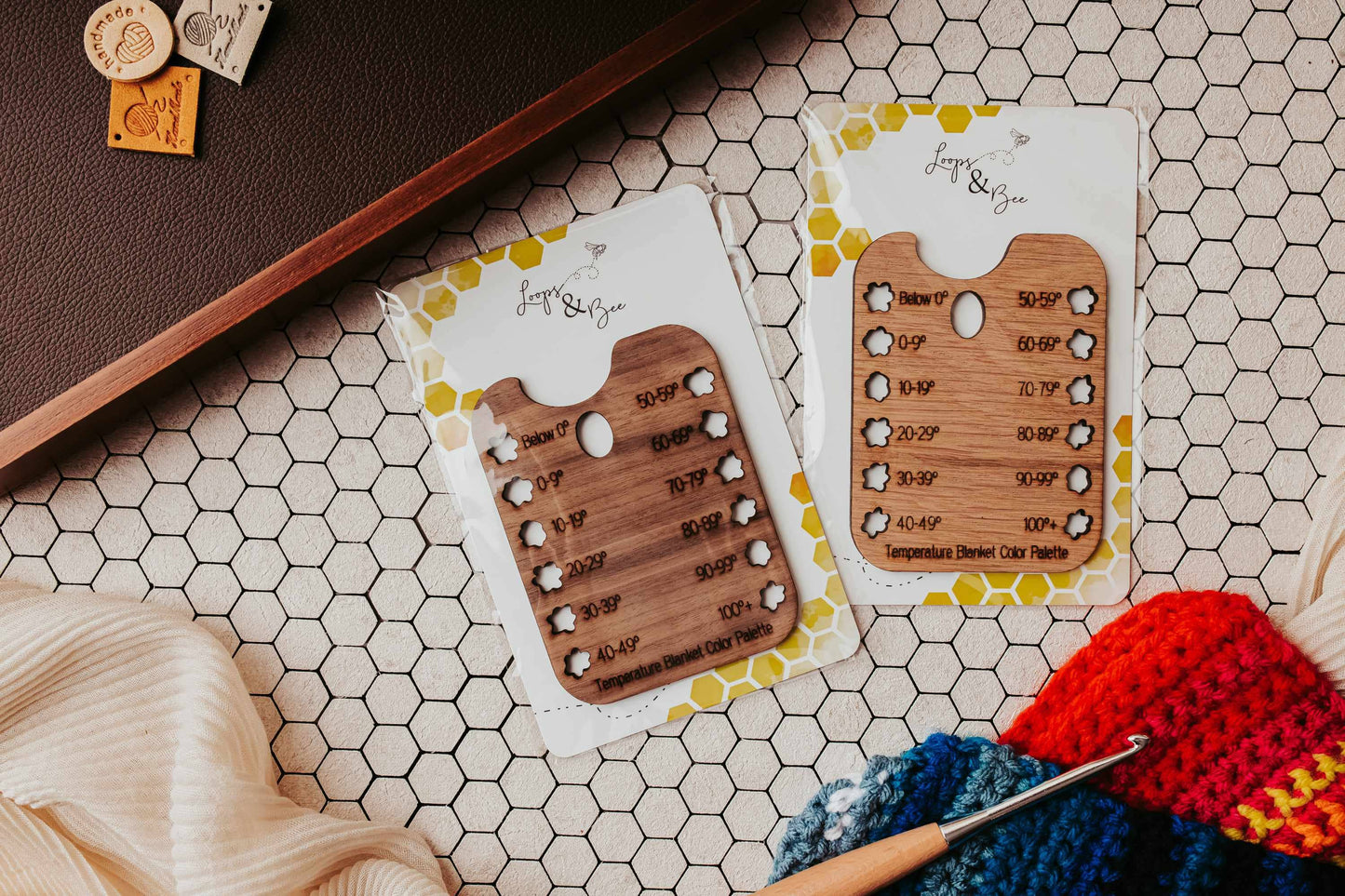 Loops & Bee Temperature Blanket Color 'Palette'