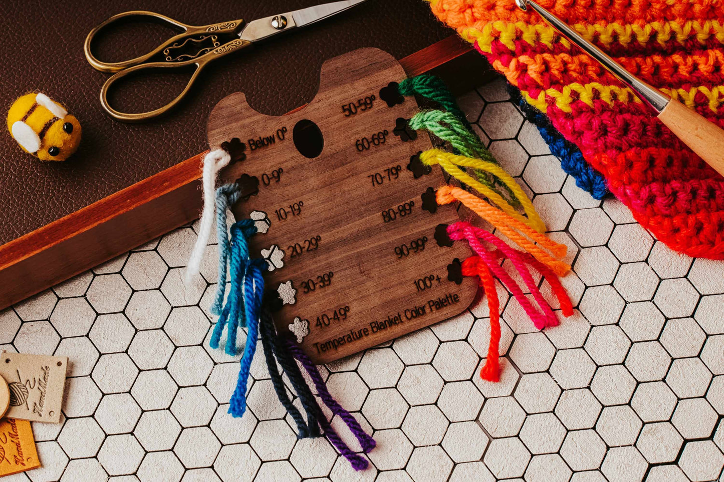 Loops & Bee Temperature Blanket Color 'Palette'