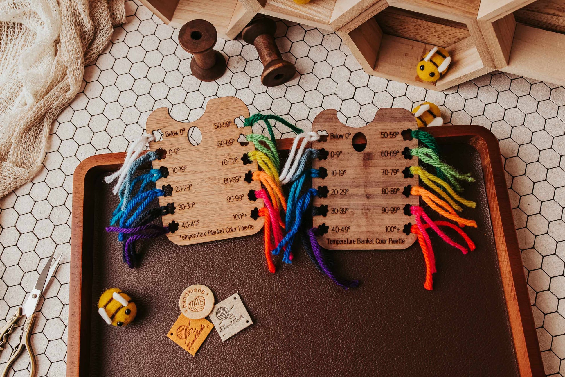 Loops & Bee Temperature Blanket Color 'Palette'