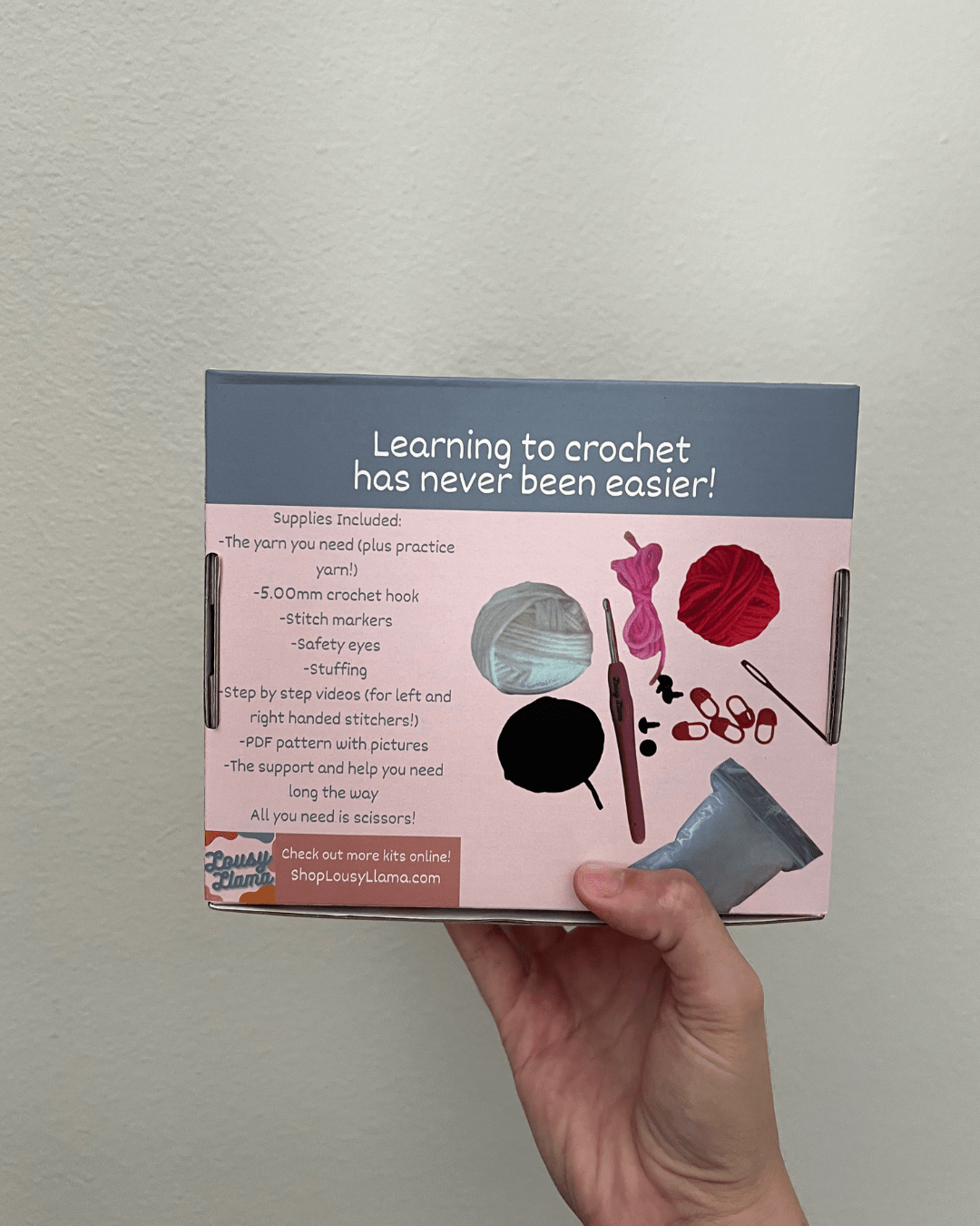Lousy Llama Creations Learn to Crochet Beginner Ghost Crochet Kit Craft Kits