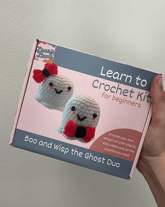 Lousy Llama Creations Learn to Crochet Beginner Ghost Crochet Kit Craft Kits