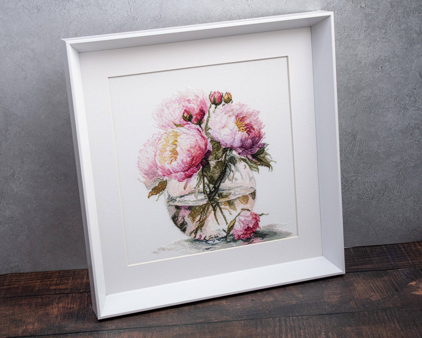 Luca-S Cross Stitch Kit: Bouquet of Peonies, B7028 Cross Stitch Kit