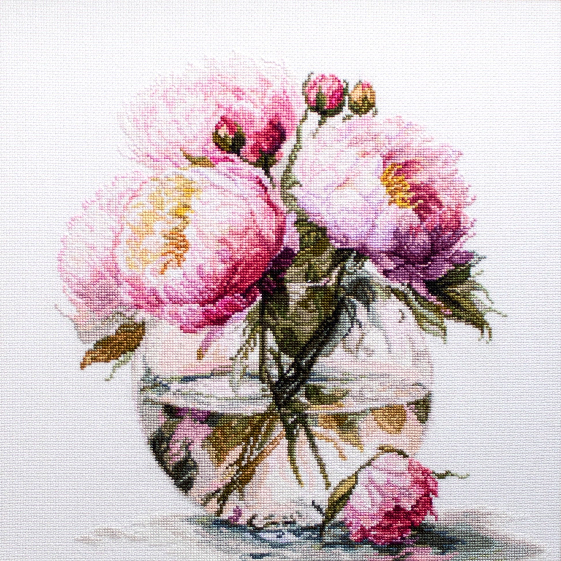 Luca-S Cross Stitch Kit: Bouquet of Peonies, B7028 Cross Stitch Kit