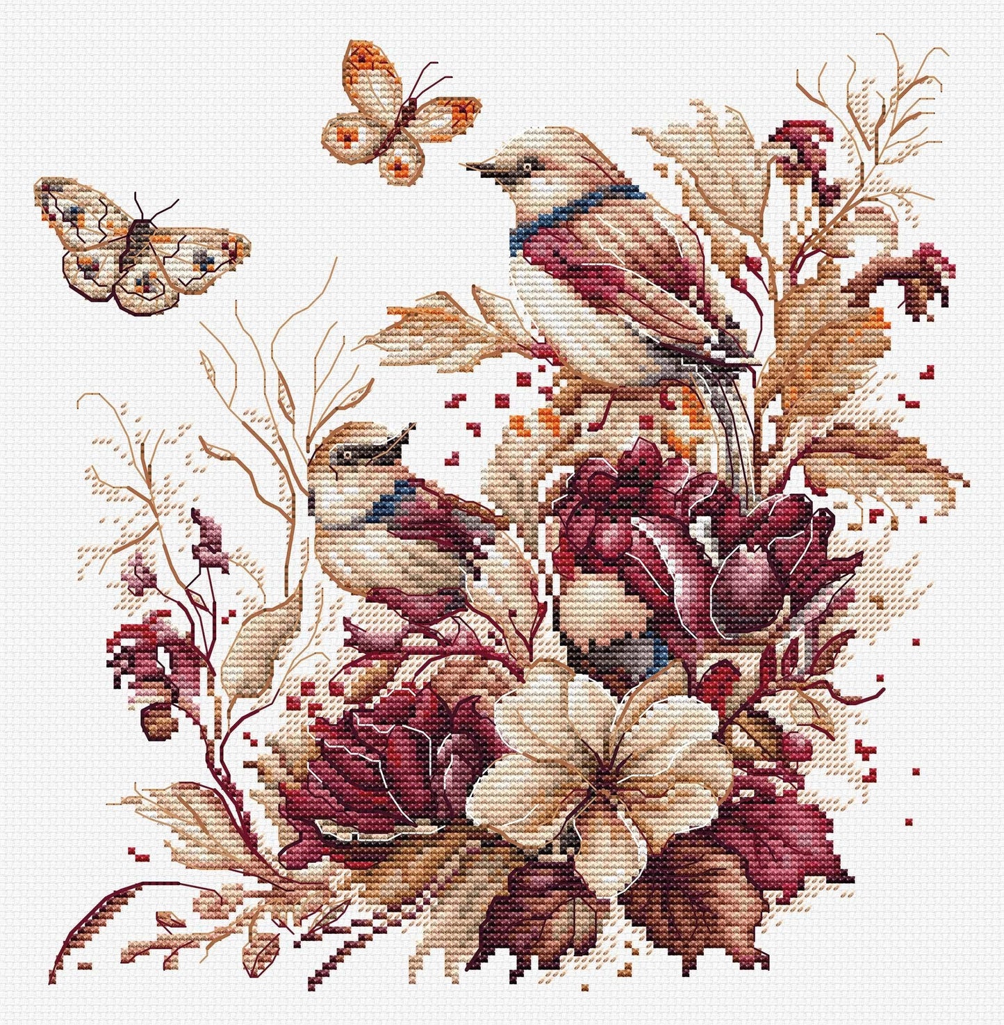 Luca-S Cross Stitch Kit: The Birds-Autumn, B2419 Cross Stitch Kit