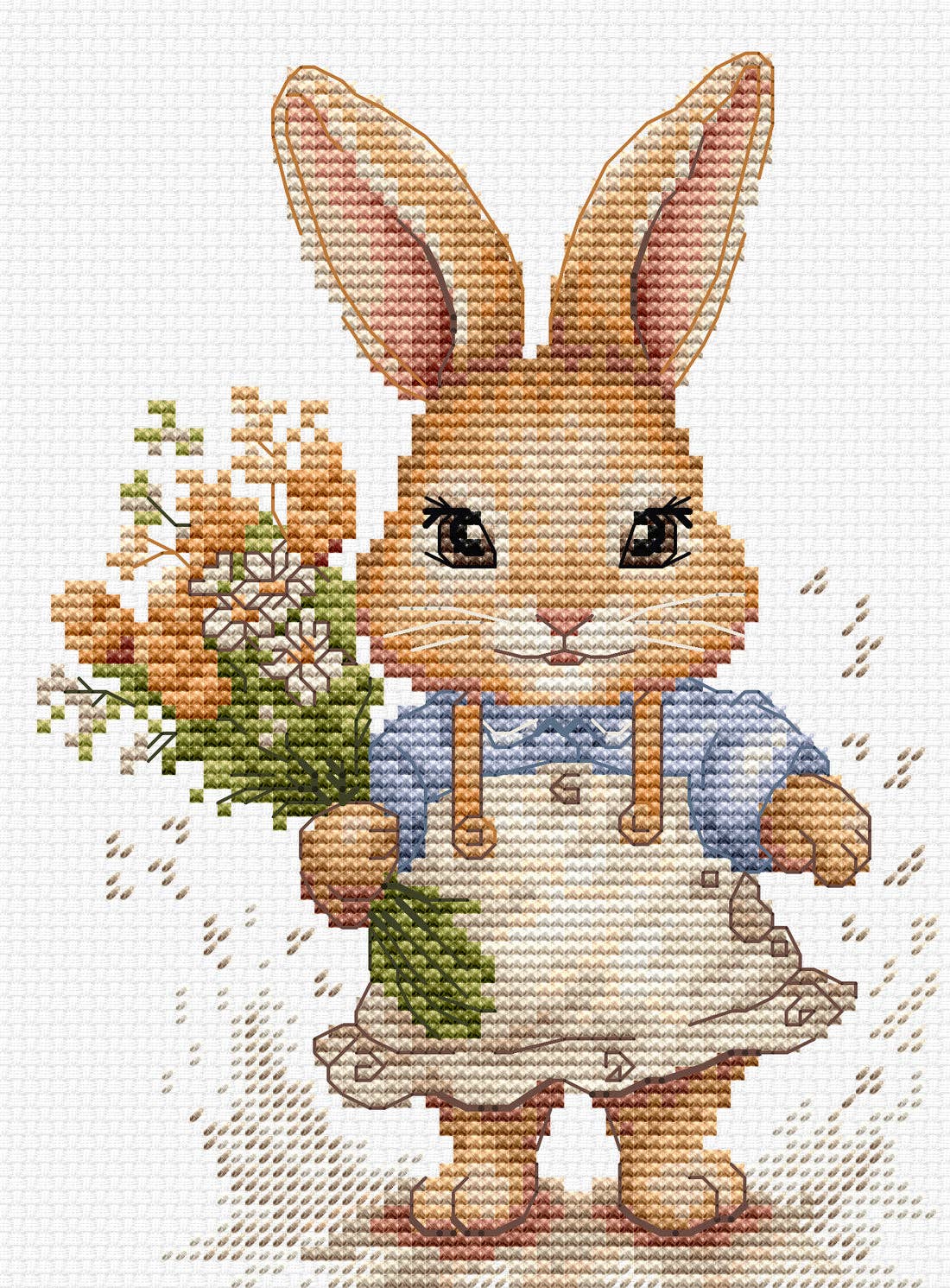 Luca-S Cross Stitch Kit: The Happy Bunny, B1410 Cross Stitch Kit