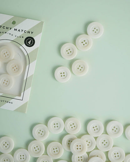 Matchy Matchy Sewing Club Set of 4 Milk 1" Corozo Nut Buttons