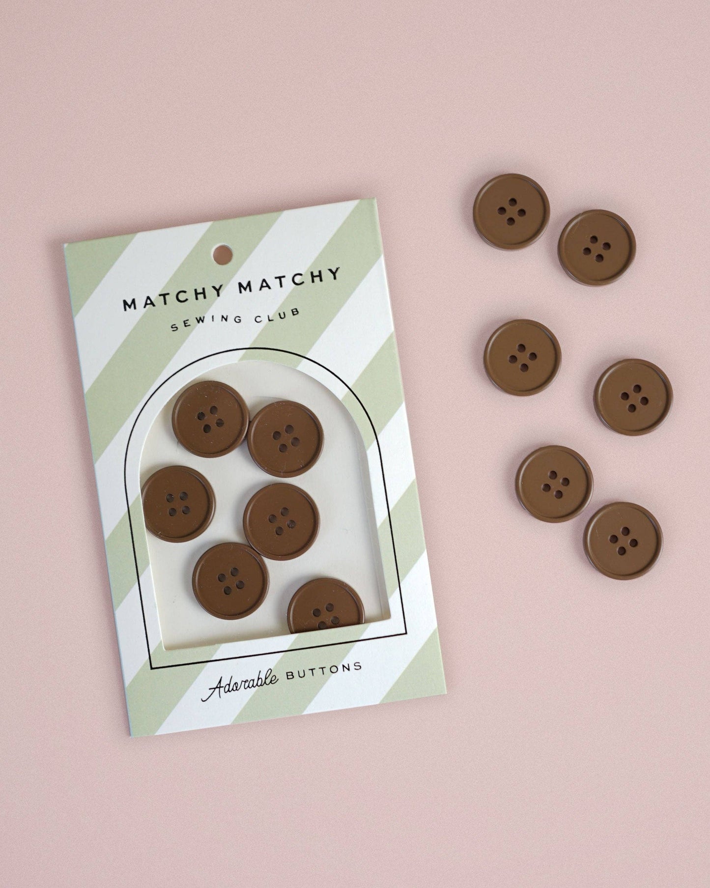 Matchy Matchy Sewing Club Set of 6 Cocoa Retro Buttons