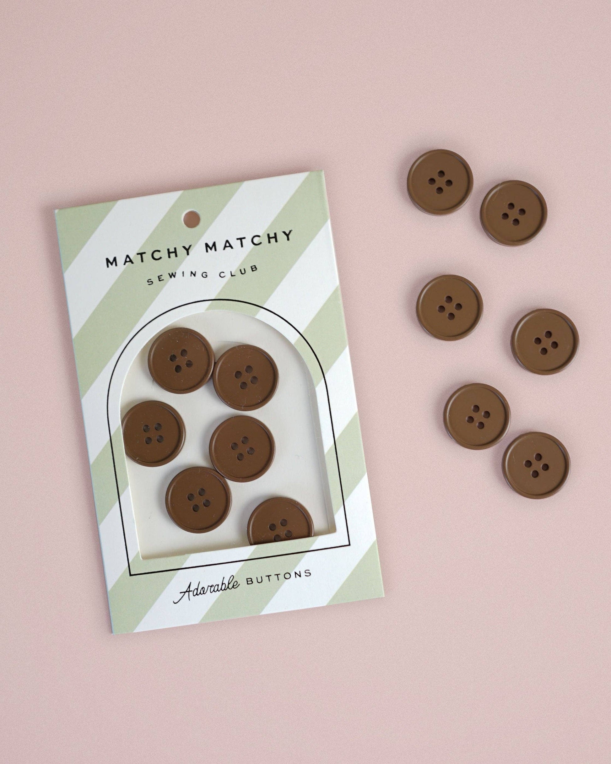 Matchy Matchy Sewing Club Set of 6 Cocoa Retro Buttons