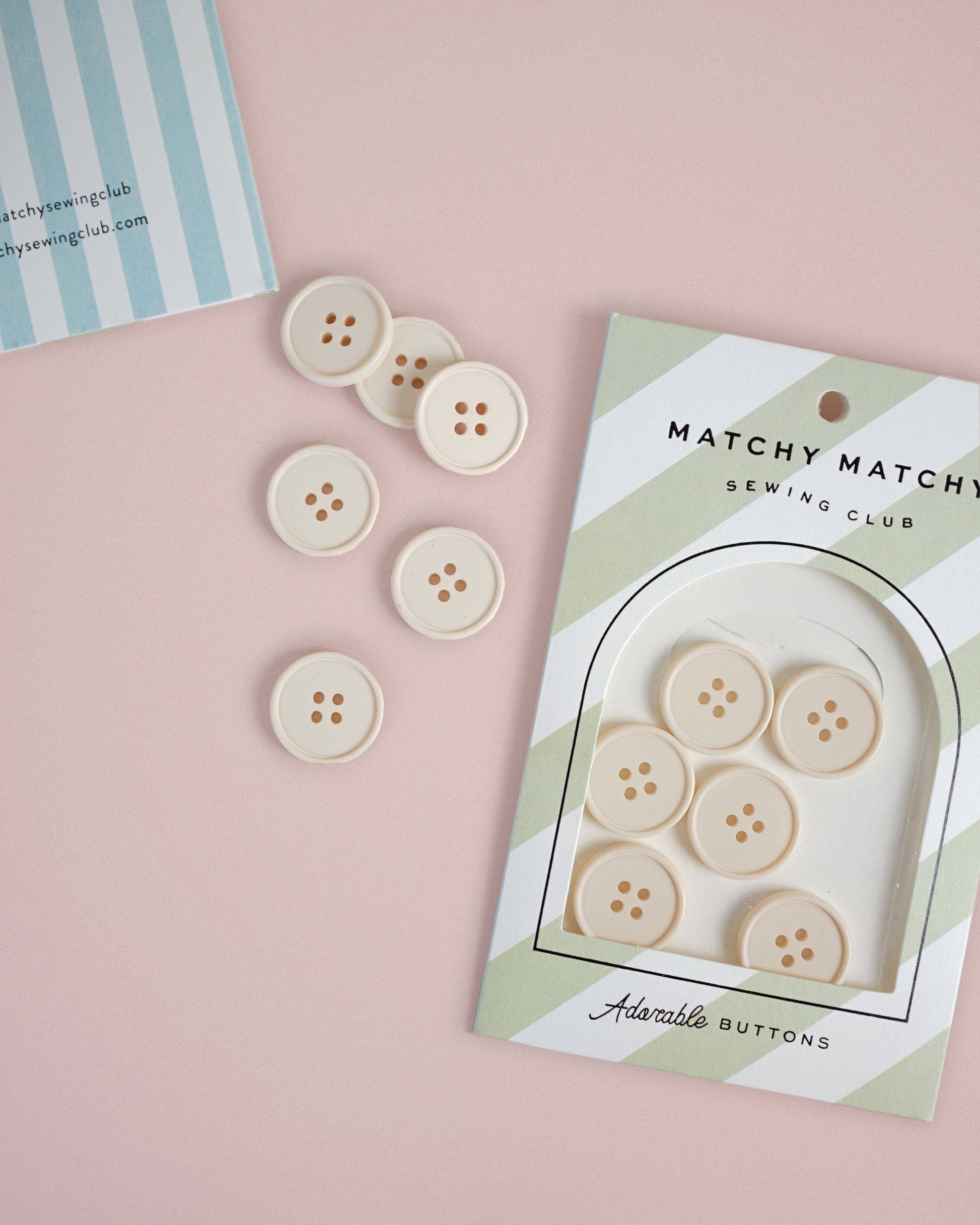 Matchy Matchy Sewing Club Set of 6 Cream Puff Retro Buttons